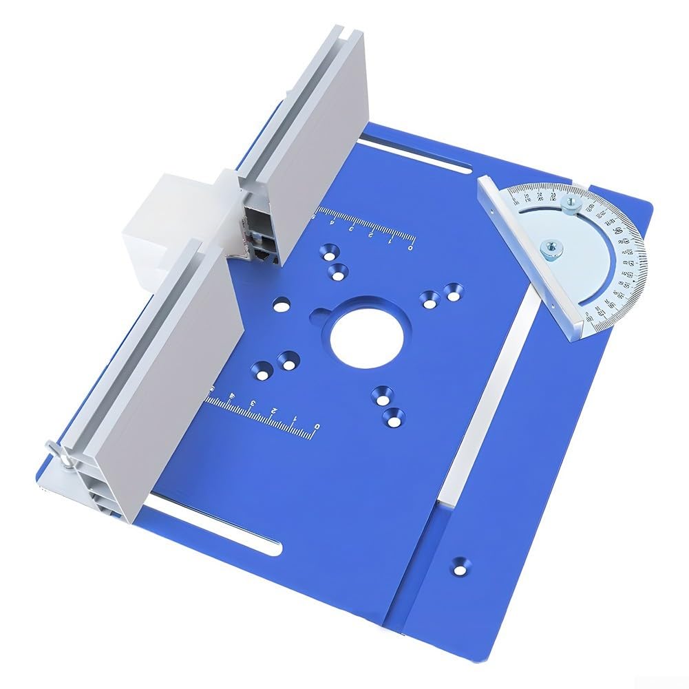 Plaque de fraisage électrique alliage aluminium table routeur jauge onglet bleue