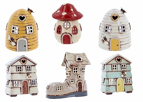 Village Pottery Toadstool House Tealight Holder, Red, M - Image 3
