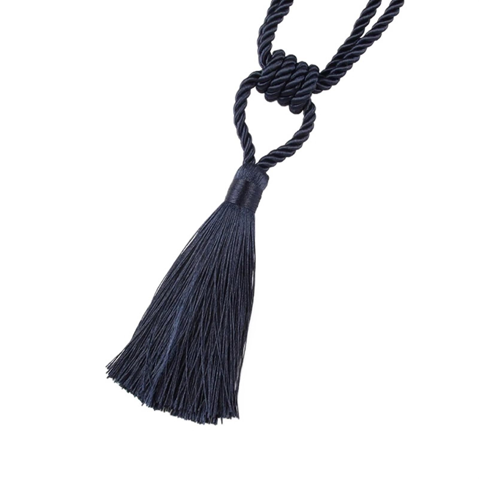QAUUCP 1PC Curain Tiebacks with Tassel Curtain Clips Rope Tie Backs Holdbacks Home Accessories Decorative Rope Tie Backs for Curtains(Dark blue)