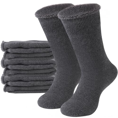 Sunew 4 Pairs Thermal Socks Skiing Snowboarding Hiking Mens Womens 7X Warmer Winter Crew Boot Socks