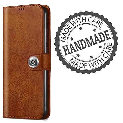 Image of Pikkme Flip Cover Leather Finish | Inside TPU with Card Pockets | Wallet Stand and Shock Proof | Complete Protection Button Flip Case for Samsung Galaxy A50 / A50s / A30s(Brown)