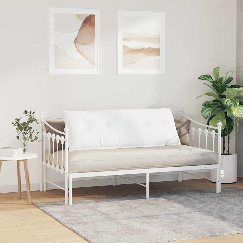Cuscino per schienale, bianco, 140 x 19 x 50 cm, comodo cuscino per schienale da letto, in tessuto morbido, per letto e divano, cuscino da lettura con rivestimento sfoderabile e imbottitura in