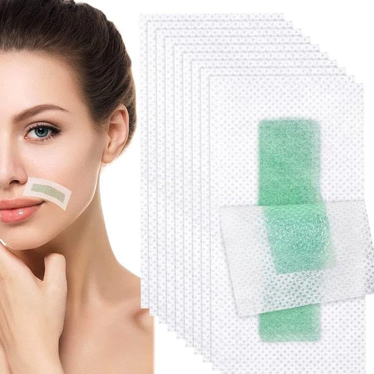 AKADO Upper Lips Hair Removal Eyebrows Face Chin Facial Wax Strips Ready to Use Cold Waxing Strip for Girl's and Woman's (Multi Flavor - 10 PCS)-image-5