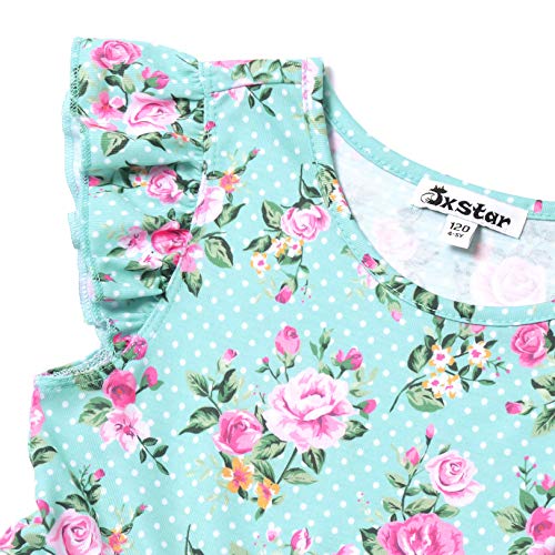 Girls Flutter Sleeve Unicorn Mermaid Dresses Summer Party Beach Hawaiian Clothes3