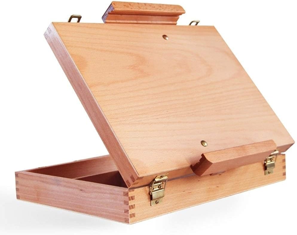 Oil Painting Box, Desktop Wooden Adjustable Large-Capacity Storage (Clear 30 * 40 * 8.3CM)
