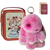 Knubbuf Cute Bunny Keychain in a Tin Box - Fluffy Lop-Eared Rabbit Plush...
