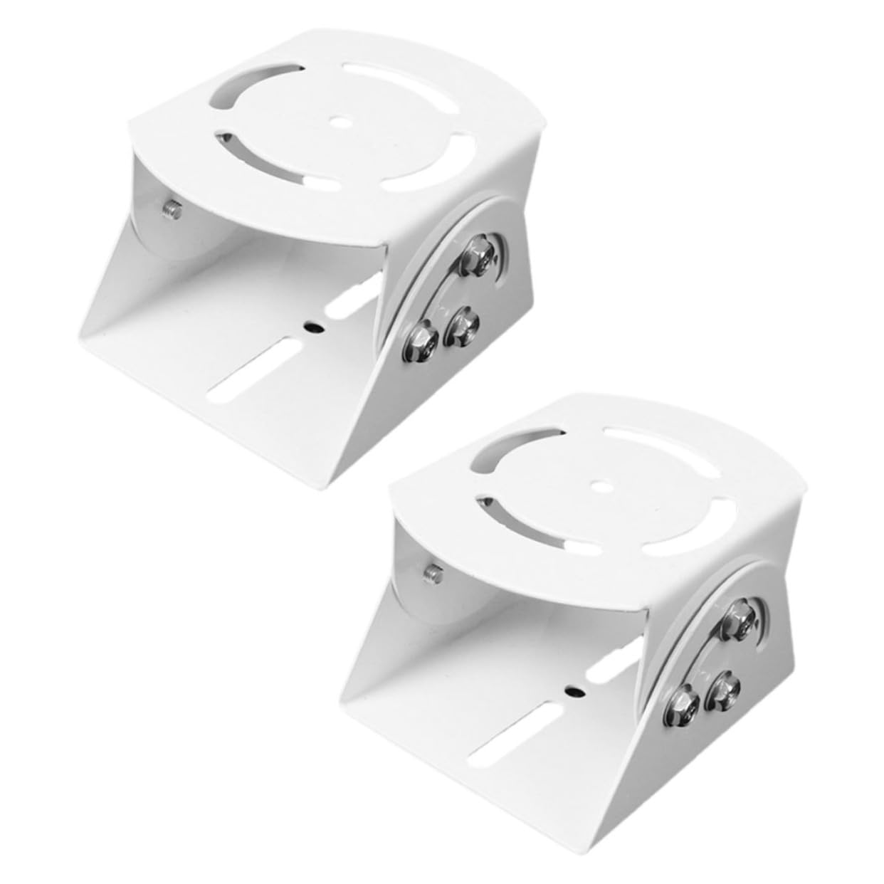 Support pour Caméra de Sécurité Blanc en Acier, 2 Pièces