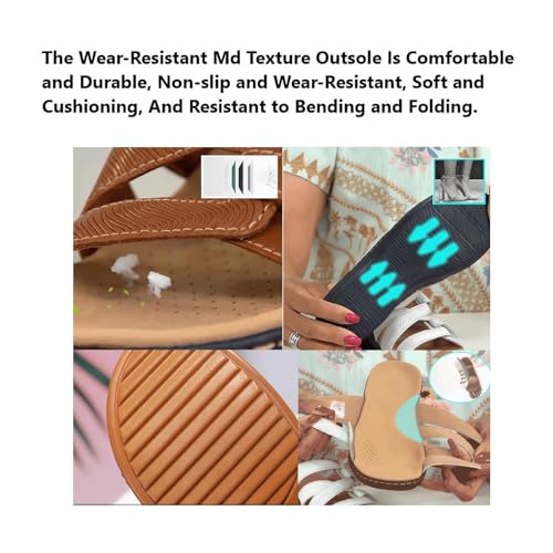 Summer Sandals for Women 2025 Orthopedic Open Toe Sandals Adjustable Strap Slip On Slippers Leather Platform Shoes4