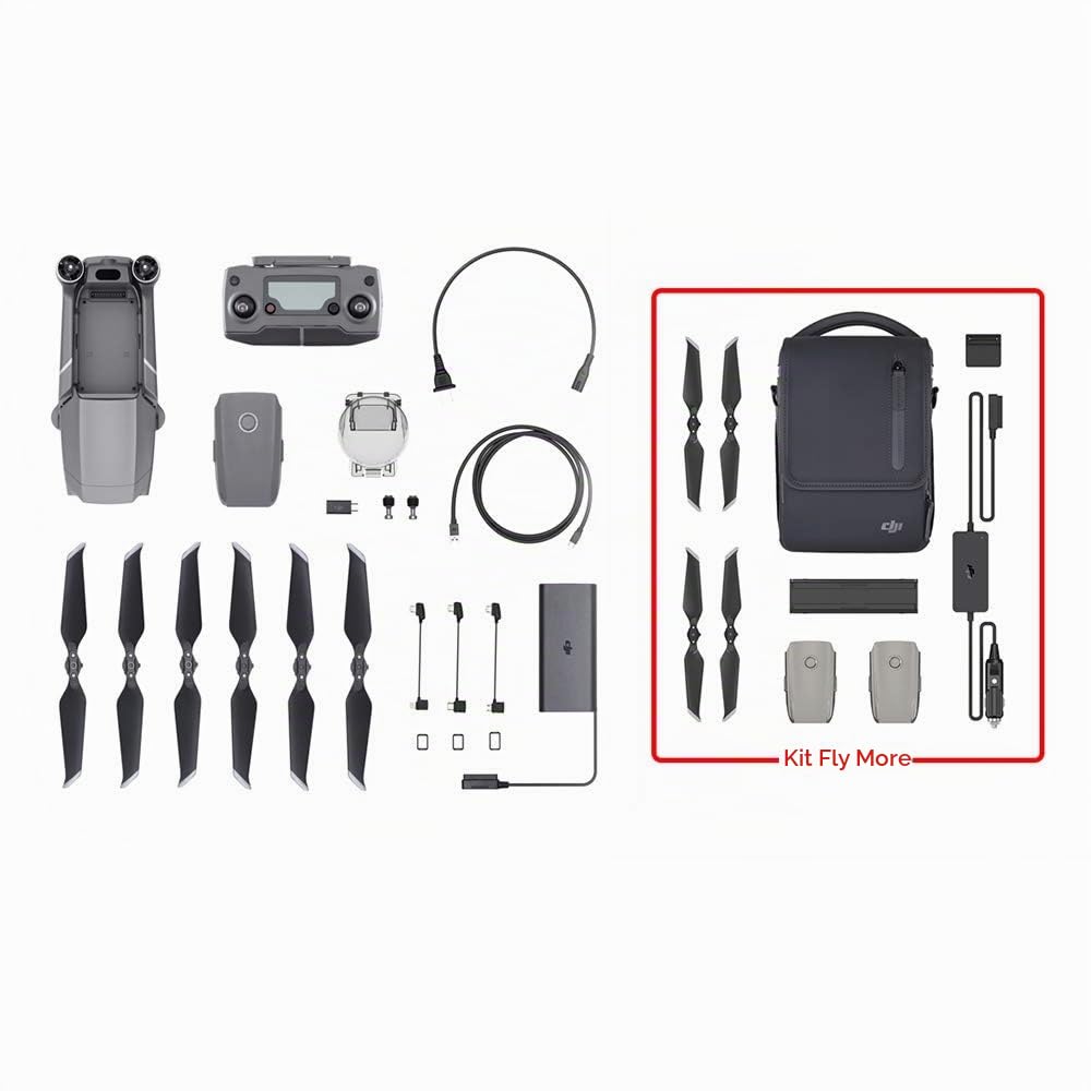 DJI Mavic 2 Zoom Drone con Fly More Kit di Accessori Incluso, 2 Batterie di Volo Intelligenti, Caricabatteria da Auto, Stazione di Carica, Adattatore a Power Bank, Eliche, Borsa