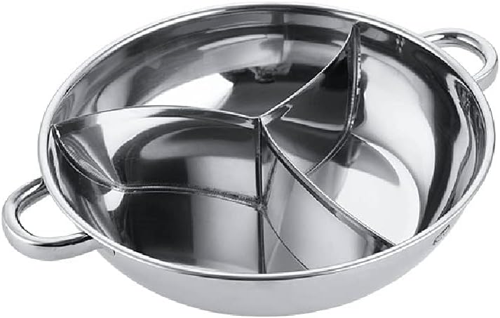 Stainless Steel Hot Pot Three-Point Cooker, Induction Cooker Hot Pot, Compatible Cooking Tools(32cm)
