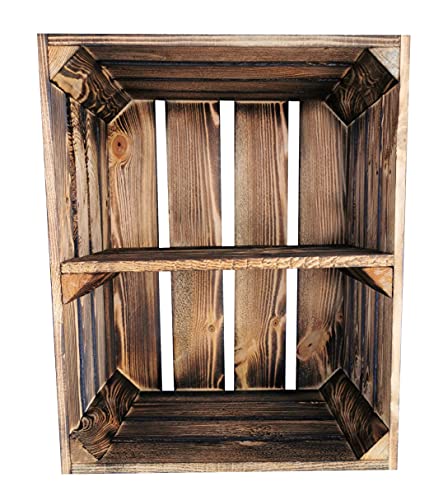 MigiEinkauf 1 Stück Neue Geflammte ca. 50 x 40 x 30 cm Holzkisten als Schuhregal Bücherregal Zwischenbrett (Regaleinlage zur kürzeren Seite) Cover