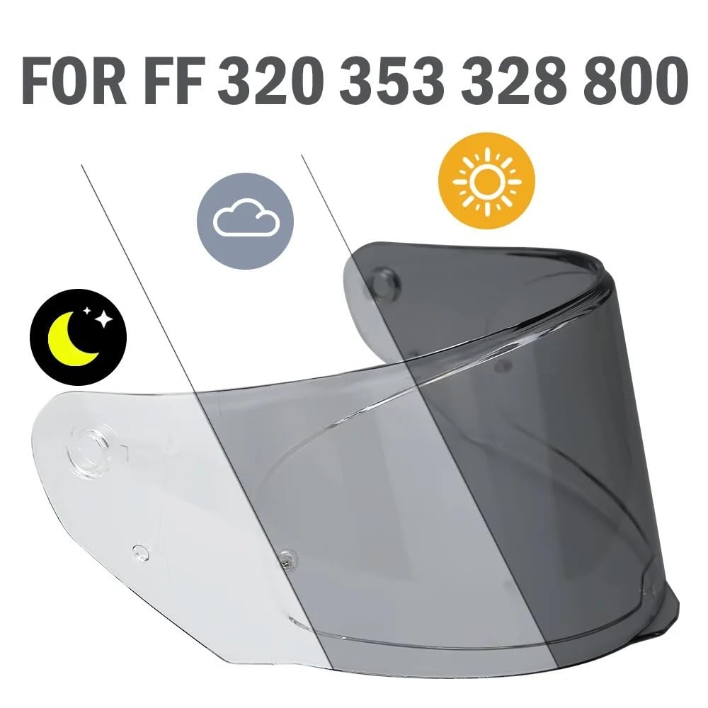 Generico Visiera del casco, Visiera Ca-sco LS2 FF353 320 328 800 Fotocromatica Occhiali da Motociclista Attrezzatura Motociclista Accessori Lente di Ricambio Extra(Photochromic Visor)
