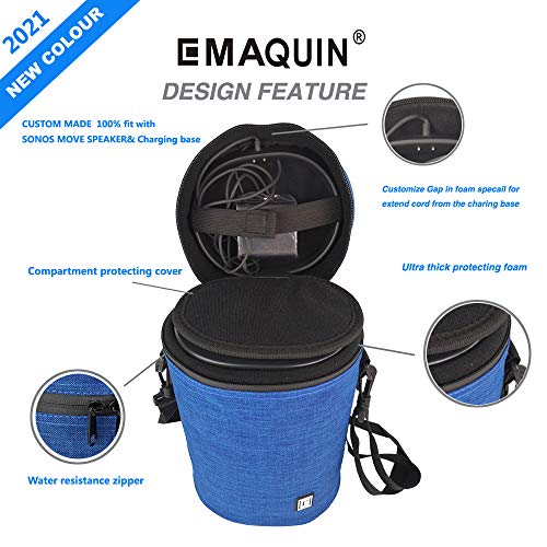 Image of Travel and Storage Carrying Case Bag for SONOS Move Speaker(Fit SONOS Move Speaker and Charging Base,Deep Blue)