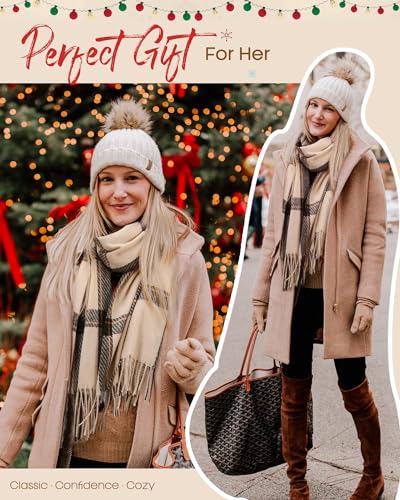 FURTALK Winter Scarf for Women Shawl Soft Tassel Plaid Large Oversized Scarves Wraps - Image 6