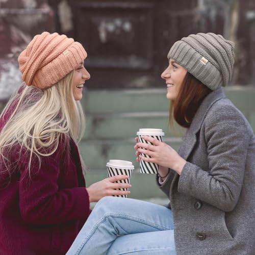 XRDSS Satin Lined Slouchy Beanie - Cable Knit Winter Hat For Women & Men, Warm Acrylic With Silk Lining (Green) - View #2