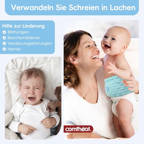 Comfheat Koliken und Gas Relief für Neugeborene und Kleinkinder, beheizte Tummy Wrap, Baby-Gürtel mit beruhigender Wärme, natürliche Hilfe für Magenverstimmung in Babys Kleinkinder, 0-3 Jahre (Blau)
