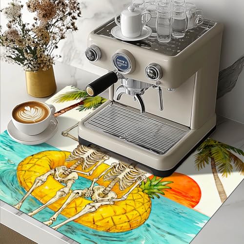 Image of HOMETITUTE Summer Stove Top Cover 28x20 Island Sunset Skull Heat Resistant