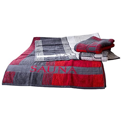 Exklusives XL Saunatuch 80 x 200 cm - 450g/m2 - Oeko Tex 100 - aus dem Hause Dyckhoff (anthrazit/weiß/grau)