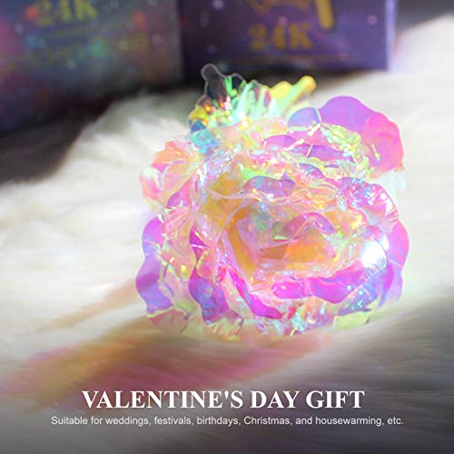 Flor rosa falsa,Funien Flor rosa artificial colorida com caixa de presente para mulheres Dia das mãe