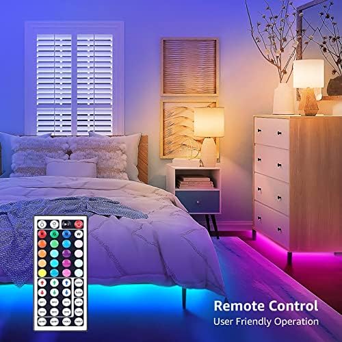 LE Taśma LED 20 m (2 x 10 m), taśma LED RGB, 5050 SMD 600 LED, 12 V, samoprzylepna taśma świetlna z pilotem zdalnego sterowania z 44 przyciskami, elastyczna taśma LED, IP20 do domu, imprezy, baru,