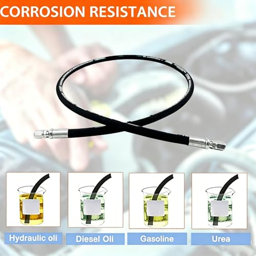 Image of Autovo Hydraulic Hose Swivel Assembly 1 /4 inch Hydraulic Hose with Female JIC X Female JIC 84 inch Long 5800 psi, Black