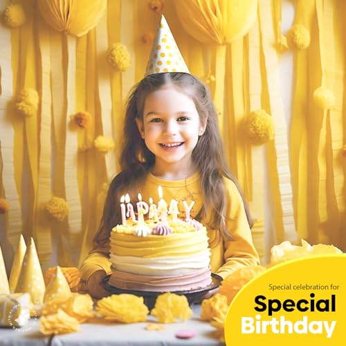 Image of 8 Yellow Streamers with White, 656ft Pack of Crepe Paper Party Decorations | Each roll is 82 ft long and 1.8 Inch wide ideal for Birthday Party Decor, Graduation Parties and Summer Parties