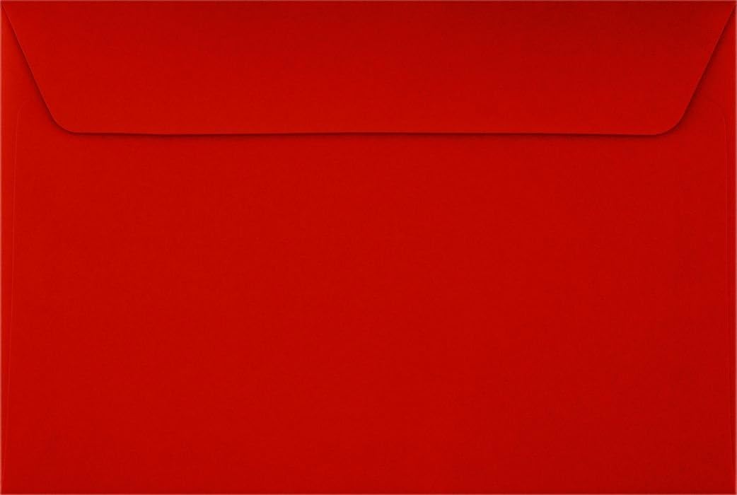 LUXPaper 6 x 9 Booklet Envelopes | Holiday Red | 60lb. Text | 50 Qty