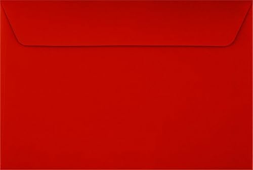 LUXPaper Sobres para folletos de 6 x 9 Rojo festivo Texto de 60 libras 50 unidades