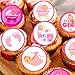 PRECUT Baby Girl Mix Edible Cupcake Toppers – Pink Baby Shower Cake Decorations, Gender Reveal, Cakes, Cupcakes, and Desserts 48 x 1.18 Inch/3cm Discs