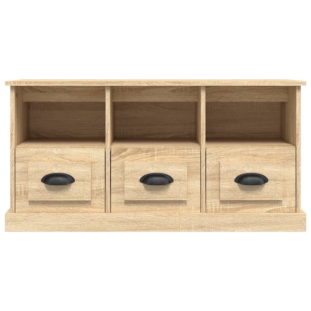 Mobile Porta TV In Legno Rovere Sonoma - 102x35x50 Cm, Con Cassetti E Ripiani