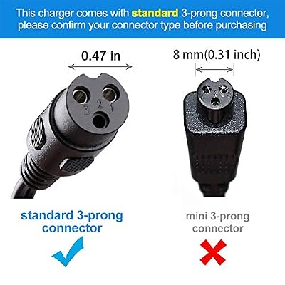 LotFancy 24V 1.5A Electric Scooter Charger for Razor E100, E200, E300, E500, PR200, MX350, Dirt Bike, Pocket Mod, Sports Mod, and Dirt Quad, Battery Charger Replacement for W13112099014