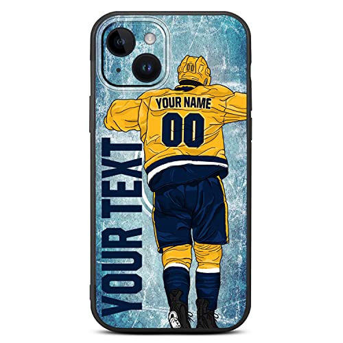 Vngda Diy Custom Name & Number Ice Hockey Team Case For Iphone 14 Pro Max 13 12 11 Xs Max Xr Se3 8 7 6 Plus 11 Pro Mini，Liquid Silicone With Camera Protection Iphone Case(Nashville) #TOP4