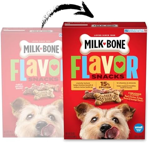 Milk-Bone Flavor Snacks Small Dog Biscuits, Flavored Crunchy Dog Treats, 24 Oz. Box - 1