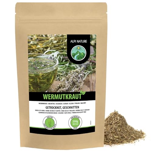 Alpi Nature Ajenjo Hierba Seca 250g, Té de Hojas Sueltas, Hierba de Ajenjo Seca y Cortada