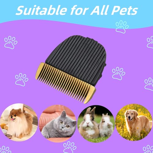2 Stück Hundehaarschneidemaschine Klinge Professionelle Haustier Schermaschine Ersatzklingen Katze Hund Zubehör für Baorun P2/P3 (Einheitsgröße, Braun)