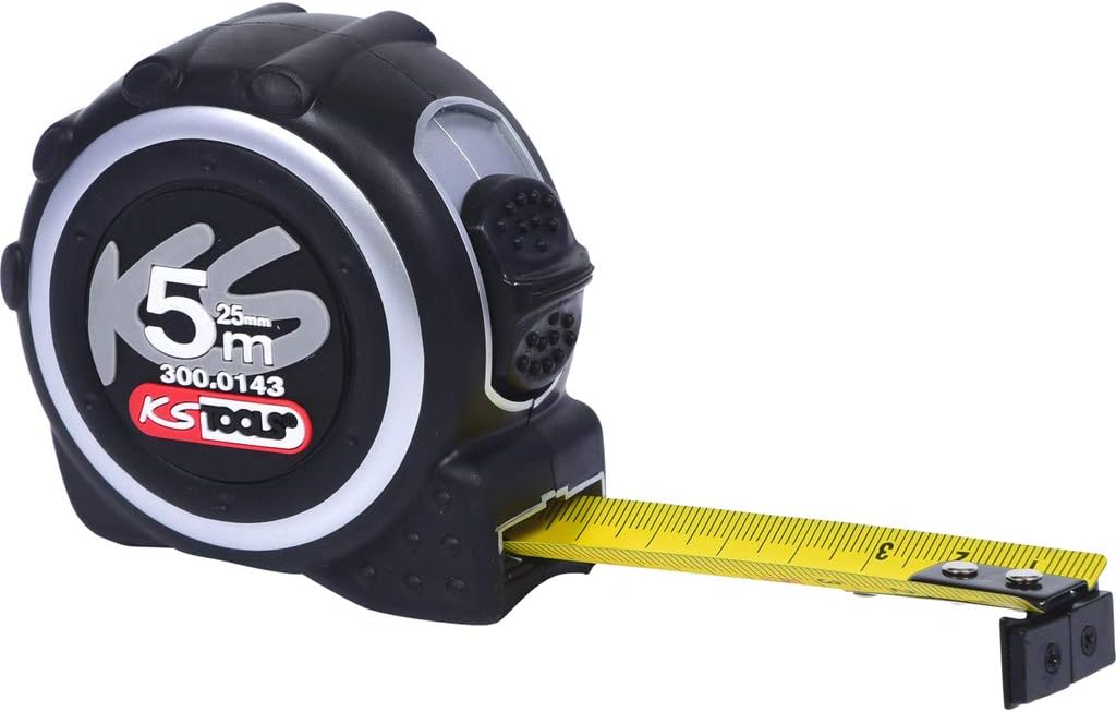 KS TOOLS Tape Measure with Locking Device and Belt Clip, 5m