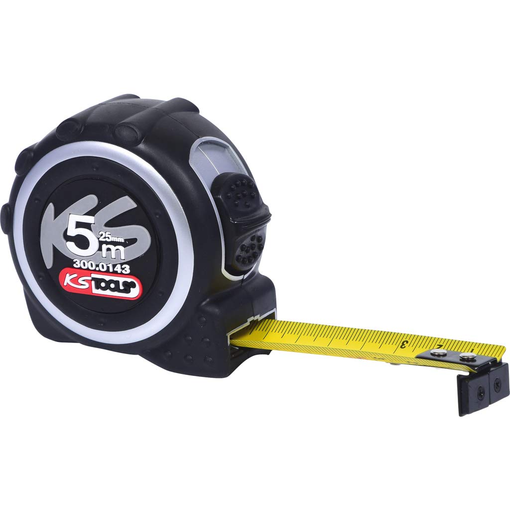 KS TOOLS Tape Measure with Locking Device and Belt Clip, 5m