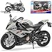 Produktbild Welly B-M-W S 1000 RR Helles Grau 1/12 Modell Motorrad mit individiuellem Wunschkennzeichen