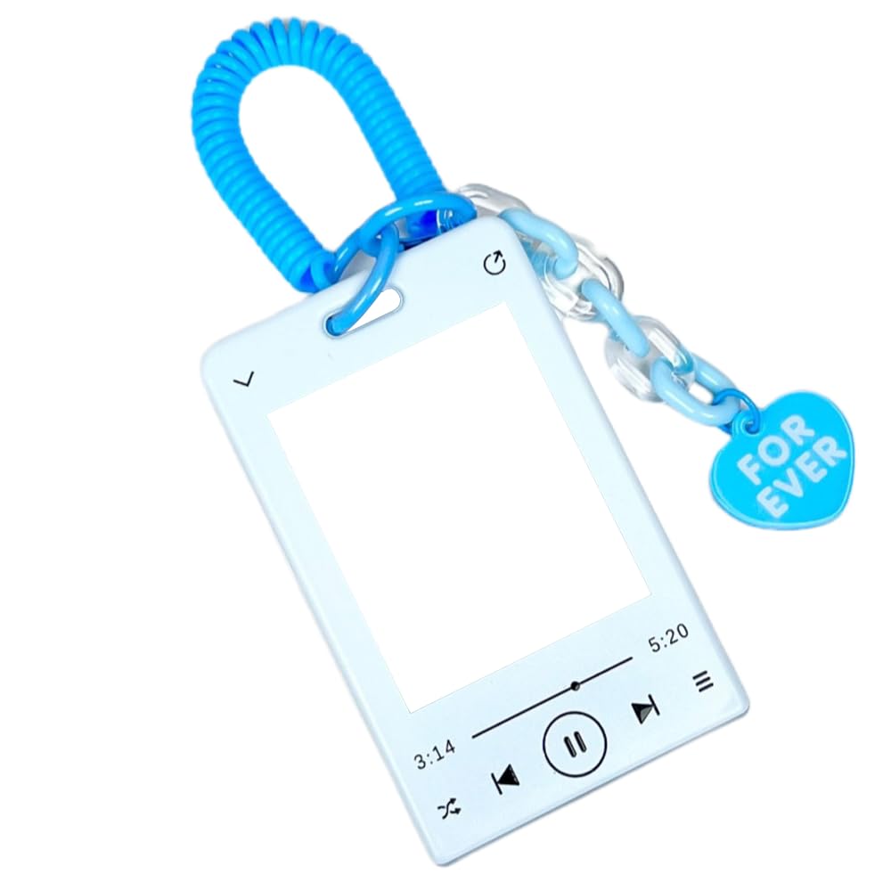 JINZHOUFZ Music Player Theme Card Holder, Acrylic Transparent Kpop Idol Photocard Holder Cute Love Heart ID Credit Card Sleeve Cover Protector with
