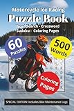 The Motorcycle Ice Racing Puzzle Book: Word Search - Crossword - Sudoku -...