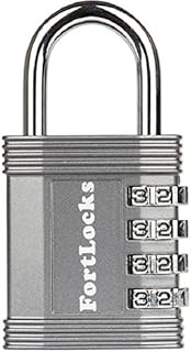 Candado Fortlocks - Candado De Combinación De 4 Dígitos para Casilleros, Ventanas, Estuches Y Cobertizos, Resistente, Combinación Reajustable, Resistente Al Agua Y A La Intemperie