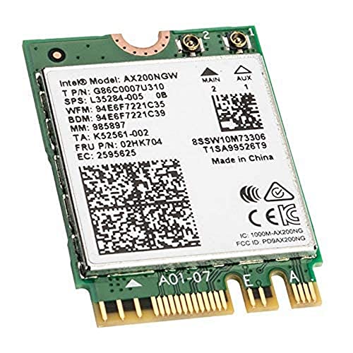 Intel OSGEAR-NEU Dual Band Wireless-AX200NGW WLA/Wi-Fi 6 AX200 2230 2x2 AX+ Bluetooth 5.0,M.2/A-E-Key (AX200.NGWG) Wi-Fi 6 AX200 mit vPro, 2.4GHz/5GHz WLAN, Bluetooth 5.0, M.2/A-E-Key 802.11ax
