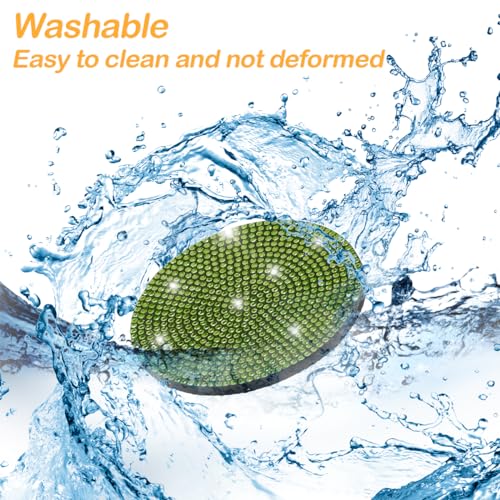 Image of Osilly Bling Car Cup Holder Coaster, 2 Pack Crystal Rhinestone Anti-Slip Insert Coasters, Universal 2.75 Inch Fashion Automotive Cup Mat, Car Interior Accessories Decor Gifts for Women (Yellow /Green