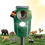 MEKEET Ultraschall Katzenschreck für Garten, Solar Katzenabwehr mit Bewegungsmelder und LED-Blitzlicht, 5 Modi, IP ...