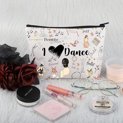 PYOUL Dancer Gift Dance Lover Makeup Bag Dancing Dance Theme Cosmetic Bag Dance S-tudent Dance Teacher Gift Zipper Travel Bag (Dance Lover Bag) - Image 3