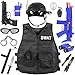 Tacobear Costume Swat Set Poliziotto Bambino Accessori Poliziotto Gilet Swat Manette Distintivo Walkie-Talkie Bastone Pistola Casco Polizia Giocattolo Halloween Carnevale Costumi per Bambini