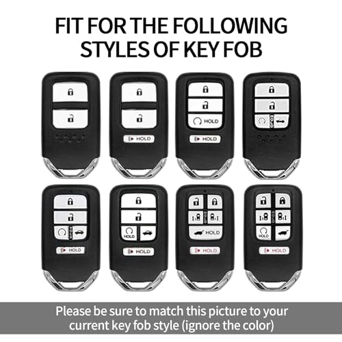 Image of Key Fob Case TPU Cover Compatible with Honda Accord Hybrid Civic CROSSTOUR CR-V CR-Z FIT HR-V Odyssey Transparent Carbon Fiber Texture 3 4 5 6 7 Button Protective Key Shell