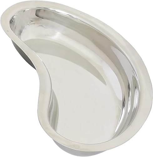 Miniatura 2 de 3 bandejas de riñón de acero inoxidable, cuenca de emisis de metal graduada, plato reutilizable en forma de frijol, bandeja de instrumentos de