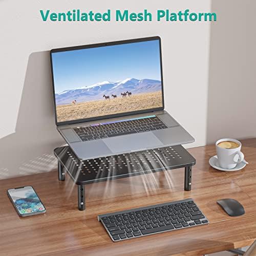 WALI Computer Monitor Stand for Desk, Adjustable Laptop Riser, up to 44 lbs — view 2