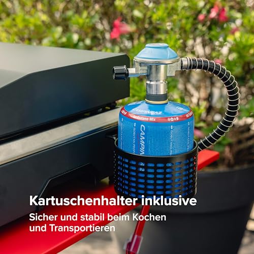 Campingaz Sigma 1 CV Gas-Plancha-Grillplatte mit Deckel | 2,8 kW Kochplatte | Tragbarer Tischgrill | Emaillierte Stahloberfläche | Brenner mit BlueFlame-Technologie für mediterranes Grillen